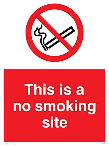Viking Schilder pc537-a1p-1 m "ist das Rauchen nicht gestattet Website Zeichen, 1 mm halbstarr Kunststoff, 800 mm H x 600 mm W von Viking Signs