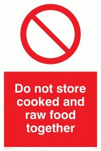 Viking Schilder ph208-a1p-1 m "Nicht Speichern gekocht, und Raw Food zusammen" Zeichen, 1 mm halbstarr Kunststoff, 800 mm H x 600 mm W von Viking Signs