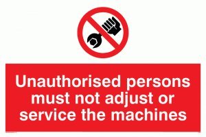 Viking Schilder pm44-a2l-ac "unbefugtem Person muss nicht passen oder Service die Maschinen" Schild aus Aluminium, Composite, 400 mm H x 600 mm W Viking Schilder pm44-a2l-ac "unbefugtem Person muss nicht passen oder Service die Maschinen" Schild aus Aluminium, Composite, 400 mm H x 600 mm W von Viking Signs