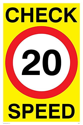 Viking Schilder pr547-a2p-v "20 Speed Überprüfen Zeichen, Vinyl, 600 mm H x 400 mm W von Viking Signs