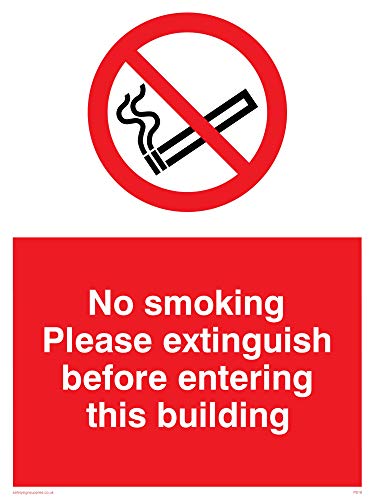 Viking Schilder ps18-a3p-ac "Nicht rauchen Bitte Löschen, bevor Sie dieses Gebäude" Schild aus Aluminium, Composite, 400 mm H x 300 mm W von Viking Signs
