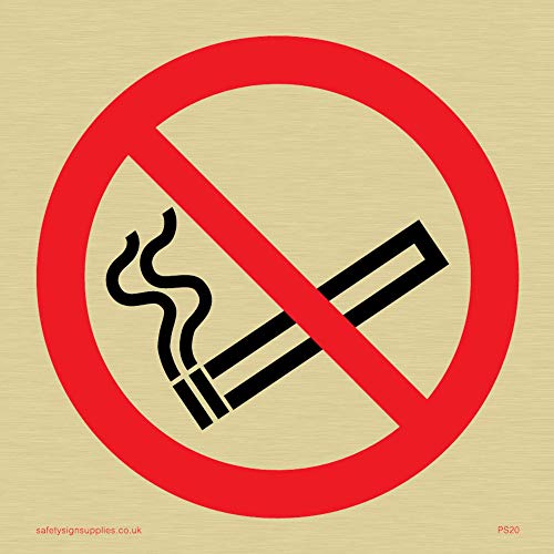 Viking Schilder ps20-s85-gv No Smoking Symbol Zeichen, Gold Vinyl, 85 mm H x 85 mm w von Viking Signs