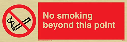 Viking Schilder ps4-l15-g "No Smoking Beyond This Point" Zeichen, Kunststoff, starr gold, 50 mm H x 150 mm W Viking Schilder ps4-l15-g "No Smoking Beyond This Point" Zeichen, Kunststoff, starr gold, 50 mm H x 150 mm W von Viking Signs
