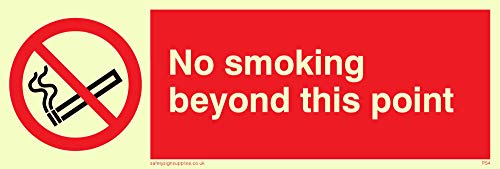Viking Schilder ps4-l15-pv "No Smoking Beyond This Point Schild, Aufkleber, nachleuchtend, 50 mm H x 150 mm W Viking Schilder ps4-l15-pv "No Smoking Beyond This Point Schild, Aufkleber, nachleuchtend, 50 mm H x 150 mm W von Viking Signs