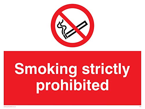 Viking Schilder ps5-a3l-v "Rauchen streng verboten" Zeichen, Vinyl, 300 mm H x 400 mm W von Viking Signs