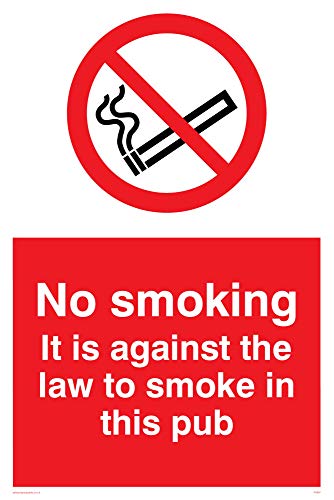 Viking Schilder ps987-a4p-1 m "No Smoking. Es ist gegen The Law to smoke in dieser Pub" Zeichen, Kunststoff, 1 mm halbstarr, 300 mm H x 200 mm W von Viking Signs