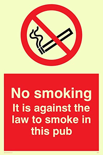 Viking Schilder ps987-a4p-pv "No Smoking. Es ist gegen The Law to smoke in dieser Pub" Zeichen, Aufkleber, nachleuchtend, 300 mm H x 200 mm W Viking Schilder ps987-a4p-pv "No Smoking. Es ist gegen The Law to smoke in dieser Pub" Zeichen, Aufkleber, nachleuchtend, 300 mm H x 200 mm W von Viking Signs