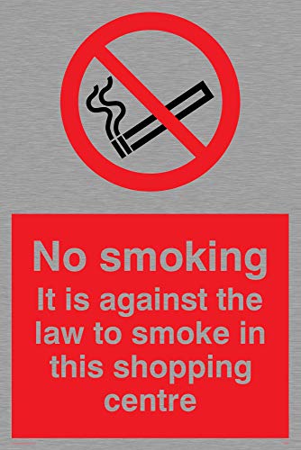 Viking Schilder ps988-a4p-ms "No Smoking. Es ist gegen das Gesetz zu Smoke in im Zentrum" Zeichen, Edelstahl, marine Grade, 300 mm H x 200 mm W von Viking Signs