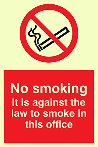 Viking Schilder ps989-a4p-p "No Smoking. Es ist gegen das Gesetz zu Smoke in dieser" Office Zeichen, Kunststoff, halbstarr nachleuchtend, 300 mm H x 200 mm W von Viking Signs