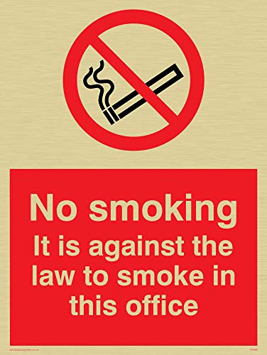 Viking Schilder ps989-a5p-gv "No Smoking. Es ist gegen das Gesetz zu Smoke in dieser" Office Zeichen, Gold Vinyl, 200 mm H x 150 mm W von Viking Signs