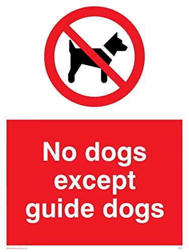 Viking Schilder pv47-a3p-v "Keine Hunde außer Guide Dogs" Zeichen, Vinyl, 400 mm H x 300 mm W von Viking Signs
