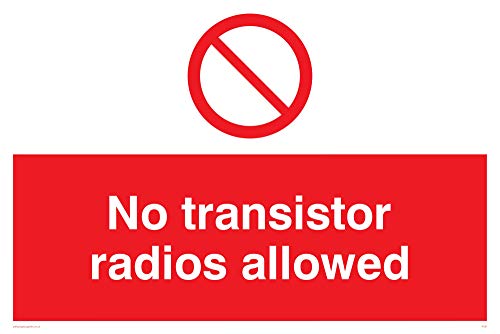 Viking Schilder pv51-a2l-v "Keine Transistor Radios erlaubt" Zeichen, Vinyl, 400 mm H x 600 mm W von Viking Signs