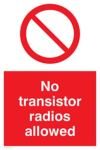 Viking Schilder pv51-a2p-ac "Keine Transistor Radios erlaubt" Schild aus Aluminium, Composite, 600 mm H x 400 mm W von Viking Signs