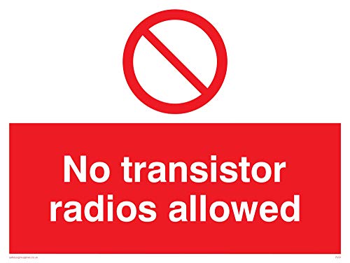 Viking Schilder pv51-a3l-v "Keine Transistor Radios erlaubt" Zeichen, Vinyl, 300 mm H x 400 mm W von Viking Signs