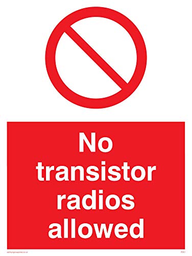 Viking Schilder pv51-a5p-v "Keine Transistor Radios erlaubt" Zeichen, Vinyl, 200 mm H x 150 mm W von Viking Signs