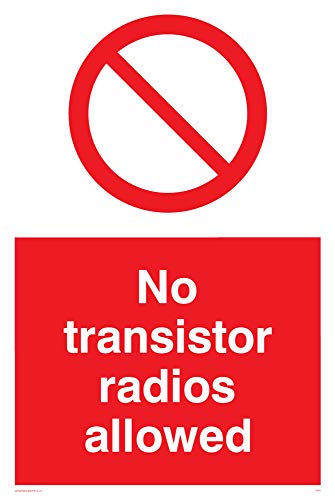 Viking Schilder pv51-a6p-v "Keine Transistor Radios erlaubt" Zeichen, Vinyl, 150 mm H x 100 mm W von Viking Signs