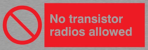 Viking Schilder pv51-l15-ms "Keine Transistor Radios erlaubt" Zeichen, Edelstahl, marine Grade, 50 mm H x 150 mm W von Viking Signs