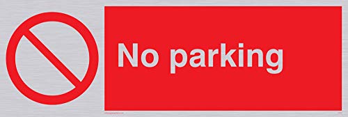 Viking Schilder pv55-l31-sv "No Parking Sign, silber Vinyl, 100 mm H x 300 mm W von Viking Signs