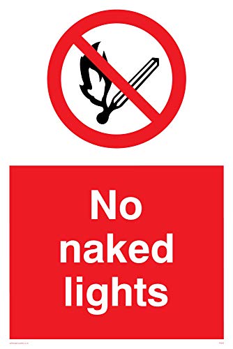 Viking Schilder pv646-a4p-3 m "No Naked Lights" Zeichen, 3 mm starrer Kunststoff, 300 mm H x 200 mm W von Viking Signs