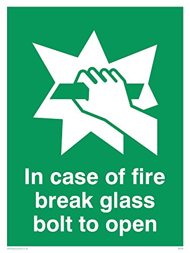 Viking Schilder sa405-a5p-1 m "in Fall von Fire Break Glass Dorn zu öffnen"-Zeichen, 1 mm halbstarr Kunststoff, 200 mm H x 150 mm W von Viking Signs