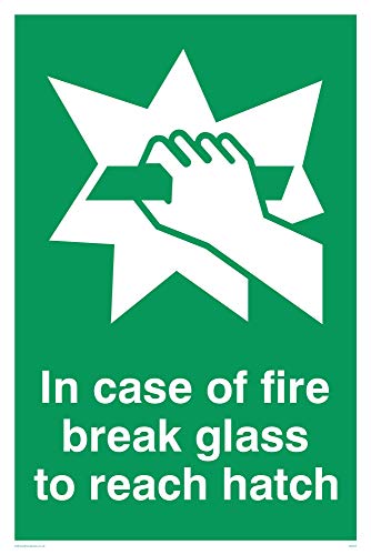Viking Schilder sa407-a4p-v "in Case of Fire Break Glass zu erreichen Hatch" Zeichen, Vinyl, 300 mm H x 200 mm W Viking Schilder sa407-a4p-v "in Case of Fire Break Glass zu erreichen Hatch" Zeichen, Vinyl, 300 mm H x 200 mm W von Viking Signs