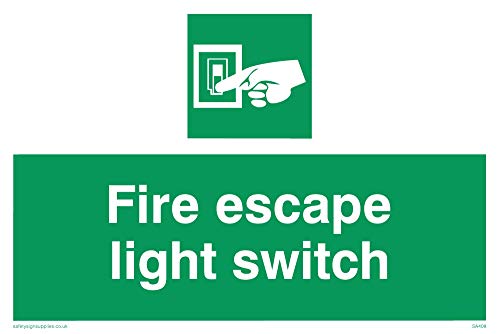 Viking Schilder sa408-a6l-v "FIRE ESCAPE Light Switch" Zeichen, Vinyl, 100 mm H x 150 mm W von Viking Signs