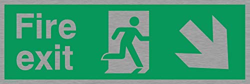 Viking Schilder sb428-l31-ms Schild "Fire Exit, Pfeil nach rechts unten, marine Grade Edelstahl, 100 mm H x 300 mm W Viking Schilder sb428-l31-ms Schild "Fire Exit, Pfeil nach rechts unten, marine Grade Edelstahl, 100 mm H x 300 mm W von Viking Signs