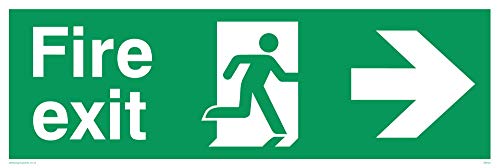 Viking Schilder sb430-l31-v "FIRE EXIT Schild, rechts Pfeil, Vinyl, 100 mm H x 300 mm W Viking Schilder sb430-l31-v "FIRE EXIT Schild, rechts Pfeil, Vinyl, 100 mm H x 300 mm W von Viking Signs