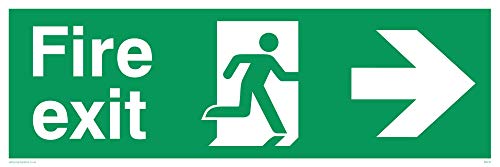 Viking Schilder sb430-l41-v "FIRE EXIT Schild, rechts Pfeil, Vinyl, 150 mm H x 450 mm W von Viking Signs