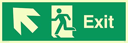 Viking Schilder sb436-l62-p Schild "EXIT, links bis Arrow, halbstarr Foto Leuchtziffern Kunststoff, 200 mm H x 600 mm W von Viking Signs