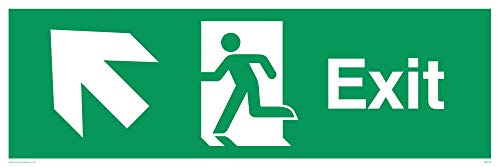 Viking Schilder sb436-l62-v Schild "EXIT, links bis Pfeil, Vinyl, 200 mm H x 600 mm W von Viking Signs