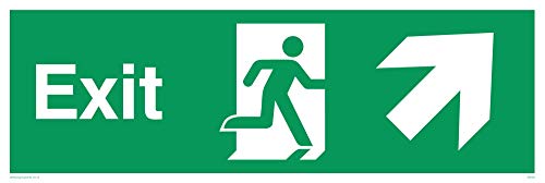 Viking Schilder sb438-l31-v Schild "EXIT, rechts bis Pfeil, Vinyl, 100 mm H x 300 mm W von Viking Signs