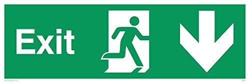 Viking Schilder sb440-l41-v Schild "EXIT, Daunen Arrow, Vinyl, 150 mm H x 450 mm W Viking Schilder sb440-l41-v Schild "EXIT, Daunen Arrow, Vinyl, 150 mm H x 450 mm W von Viking Signs