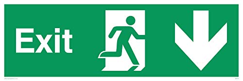 Viking Schilder sb440-l41-v Schild "EXIT, Daunen Arrow, Vinyl, 150 mm H x 450 mm W von Viking Signs