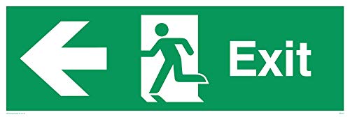 Viking Schilder sb442-l31-v Schild "EXIT, Pfeil links, Vinyl, 100 mm H x 300 mm W Viking Schilder sb442-l31-v Schild "EXIT, Pfeil links, Vinyl, 100 mm H x 300 mm W von Viking Signs