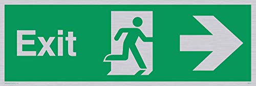 Viking Schilder sb443-l31-sv Schild "EXIT, rechts Arrow, silber Vinyl, 100 mm H x 300 mm W Viking Schilder sb443-l31-sv Schild "EXIT, rechts Arrow, silber Vinyl, 100 mm H x 300 mm W von Viking Signs