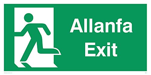 Viking Schilder sb941-l42-v links "allanfa Exit" Schild, Vinyl, 200 mm H x 300 mm W von Viking Signs