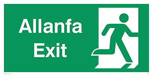 Viking Schilder sb942-l42-v rechts "allanfa Exit" Schild, Vinyl, 200 mm H x 400 mm W von Viking Signs