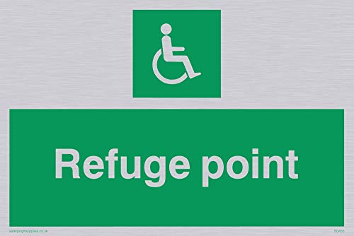Viking Schilder sd455-a6l-sv "Rifugio Point" Sign, silber Vinyl, 100 mm H x 150 mm W Viking Schilder sd455-a6l-sv "Rifugio Point" Sign, silber Vinyl, 100 mm H x 150 mm W von Viking Signs