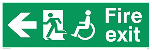 Viking Schilder sd954-l62-v Behinderung "FIRE EXIT Schild, Pfeil links, Vinyl, 200 mm H x 600 mm W Viking Schilder sd954-l62-v Behinderung "FIRE EXIT Schild, Pfeil links, Vinyl, 200 mm H x 600 mm W von Viking Signs