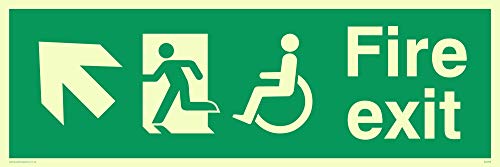 Viking Schilder sd959-l41-pv Behinderung "FIRE EXIT Schild, links bis Arrow, Foto Leuchtziffern Aufkleber, 150 Mm H x 450 mm W Viking Schilder sd959-l41-pv Behinderung "FIRE EXIT Schild, links bis Arrow, Foto Leuchtziffern Aufkleber, 150 Mm H x 450 mm W von Viking Signs