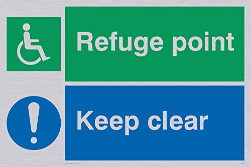 Viking Schilder sd964-a4l-sv Behinderung "Rifugio Keep Clear Schild, Silber Vinyl, 200 mm H x 300 mm W von Viking Signs