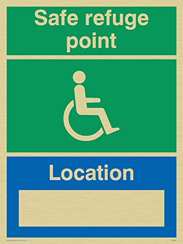 Viking Schilder sd965-a5p-g Behinderung "Safe Rifugio Point Standort" Schild, starr gold Kunststoff, 200 mm H x 150 mm W von Viking Signs