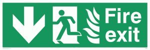 Viking Schilder sg698-l41-v Schild "Fire Exit Running Man Pfeil nach links unten, Vinyl, 150 mm H x 450 mm W Viking Schilder sg698-l41-v Schild "Fire Exit Running Man Pfeil nach links unten, Vinyl, 150 mm H x 450 mm W von Viking Signs