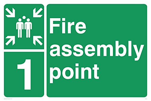 Viking Schilder sy475 (1) -a2l-1 m "FIRE Assembly Point" 1 Schild, 1 mm halbstarr Kunststoff, 400 mm H x 600 mm W von Viking Signs