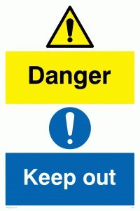Viking Schilder wa493-a1p-1 m "Danger Keep Out Sign, 1 mm halbstarr Kunststoff, 800 mm H x 600 mm W von Viking Signs