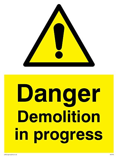 Viking Schilder wc478-a5p-v "Danger Demolition In Progress" Zeichen, Vinyl, 200 mm H x 150 mm W von Viking Signs