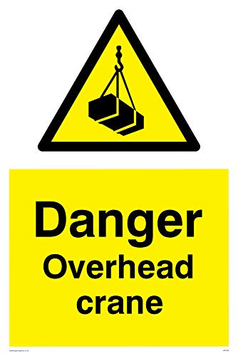 Viking Schilder wc490-a2p-v "Danger Overhead Crane" Zeichen, Vinyl, 600 mm H x 400 mm W von Viking Signs