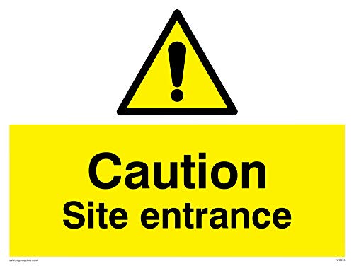 Viking Schilder wc495-a3l-v "Caution Site Entrance" Sign, Vinyl, 300 mm H x 400 mm W von Viking Signs