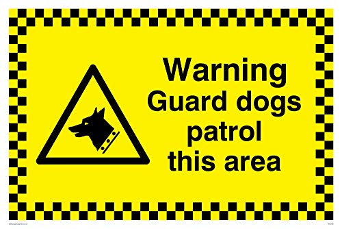 Viking Schilder wc508-a2l-v "Achtung Hunde Patrol dieser Region" Zeichen, Vinyl, 400 mm H x 600 mm W von Viking Signs